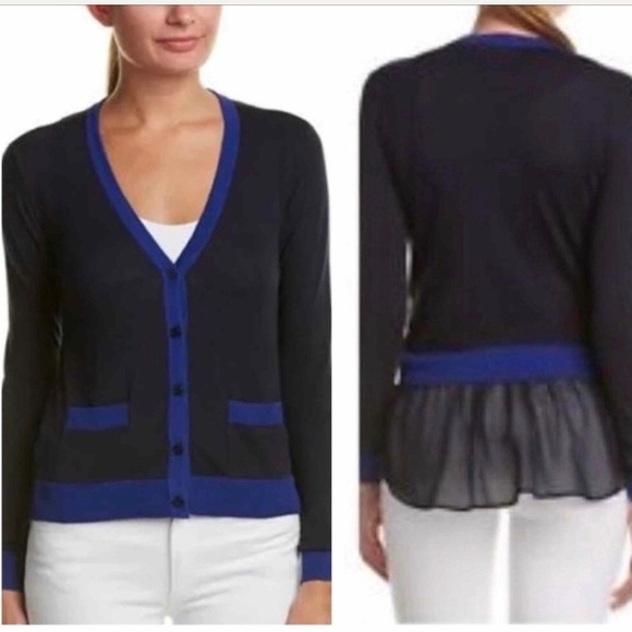 CAbi Sweaters - Cabi Blue Michelle Cardigan Sweater L
